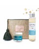 Coffret soin avec trousse, crème visage et gel de douche