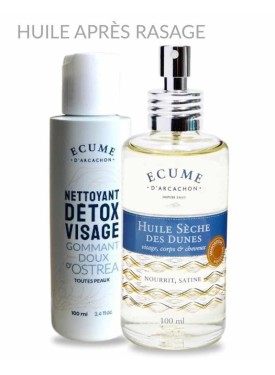 Soin préparateur et réparateur après rasage. Soin et cosmétique pour homme Écume d'Arcachon