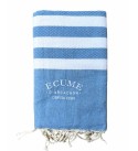 Fouta chic bleue &Eacute;cume d'Arcachon.