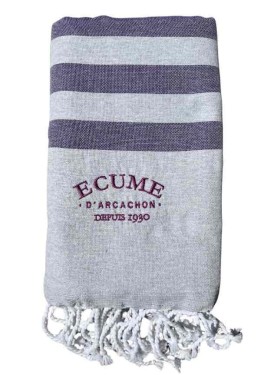 Serviette éponge originale brodée - Écume d'Arcachon