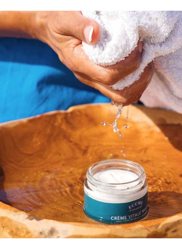 Crème hydratante Vitale Marine pour le visage. Ecume d'Arcachon.