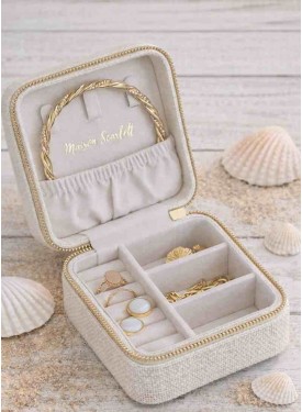 Mini boîte pour bijoux carré élégante | Écume d'Arcachon