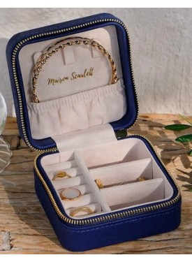 Mini boîte pour bijoux carré élégante | Écume d'Arcachon