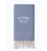 fouta simple unie couleur bleu jean