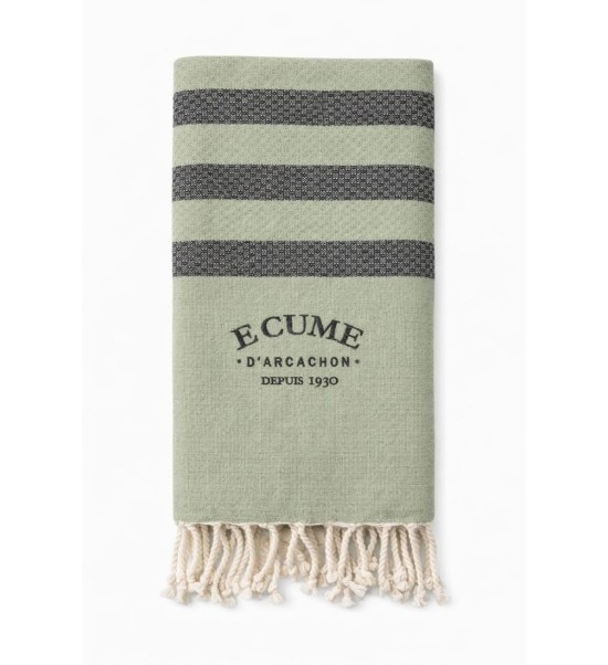 fouta-derniere tendance-. Grise et kaki à bandes.