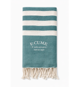 Fouta ecume d'arcachon.bleu canard