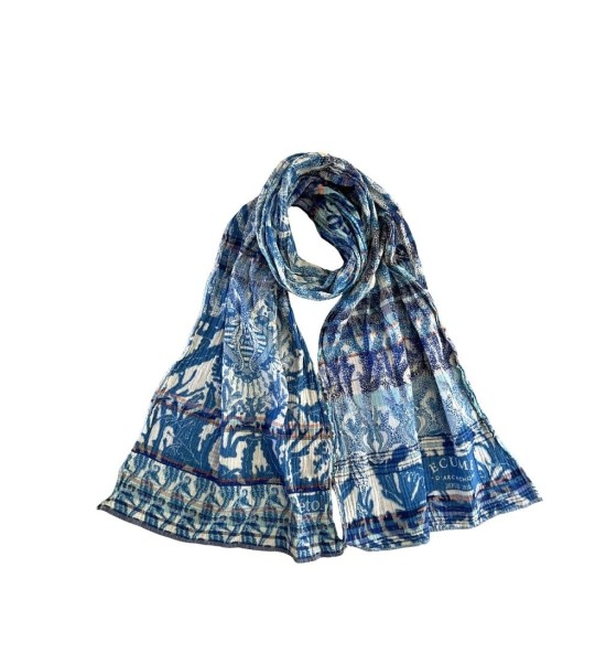 Écharpe jacquard Écume d'Arcachon
