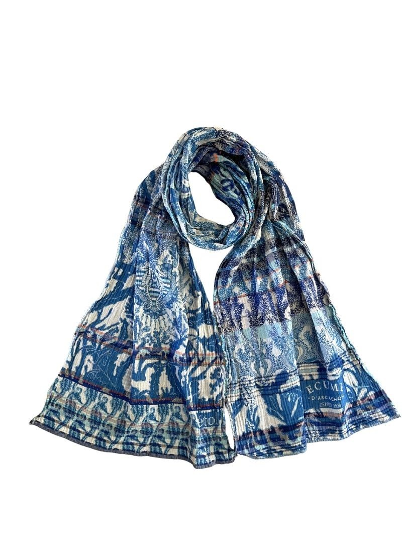 Écharpe jacquard Écume d'Arcachon