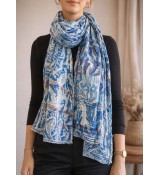 Écharpe jacquard Écume d'Arcachon