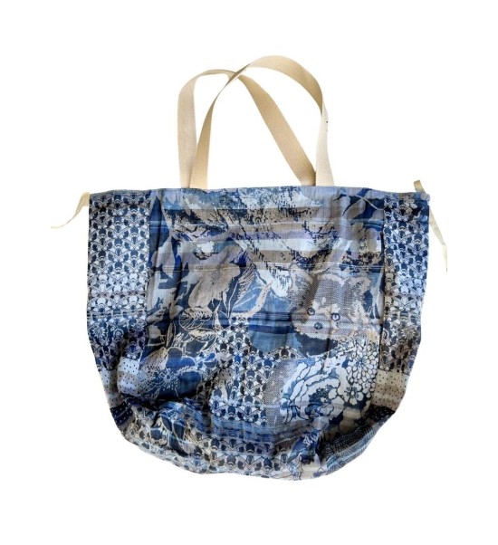 Exemple de l'intérieur d'un sac collection bleue hippocampes. Écume d'Arcachon