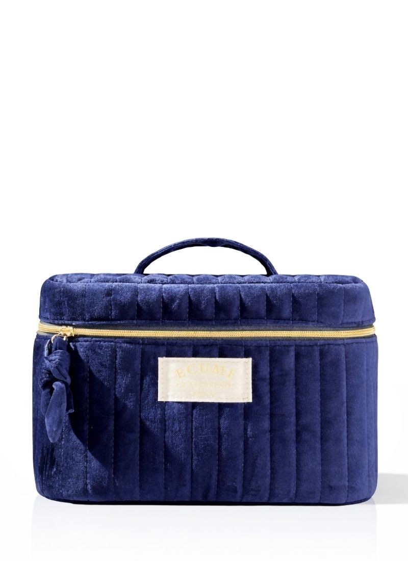 Vanity bleu velours côtelés Écume d'Arcachon