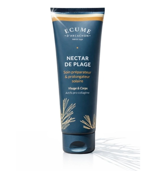 Soin préparateur au soleil avec réparation pour le visage et le corps. Écume d'Arcachon