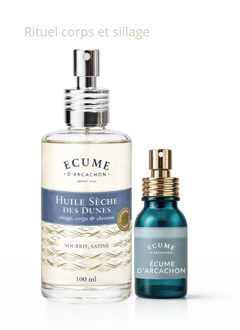 Huile sèche pour le corps et son parfum signature pour un combo parfait à offrir.