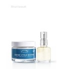 Coffret cr&egrave;me visage et son huile s&egrave;che des dunes.