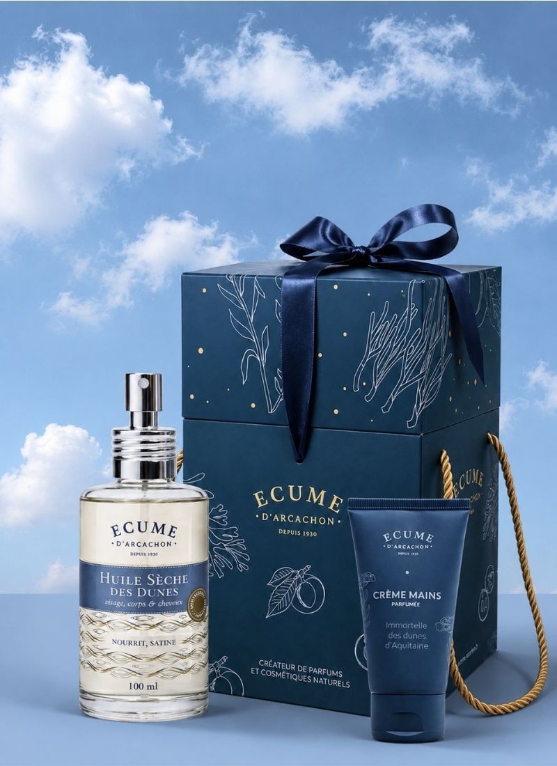 Coffret huile et crème pour les mains en douceur à petit prix. Écume d'Arcachon