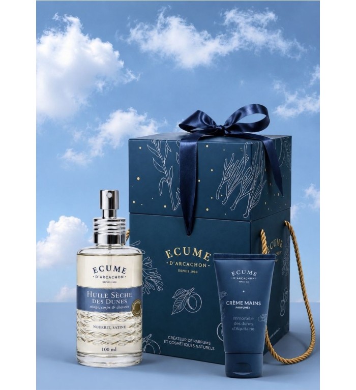 Coffret huile et crème pour les mains en douceur à petit prix. Écume d'Arcachon