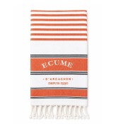 Fouta lignes basques. Orange et blanc.Nouveau modele.
