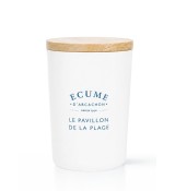 Bougie pavillon sur plage. Ecume d'Arcachon.