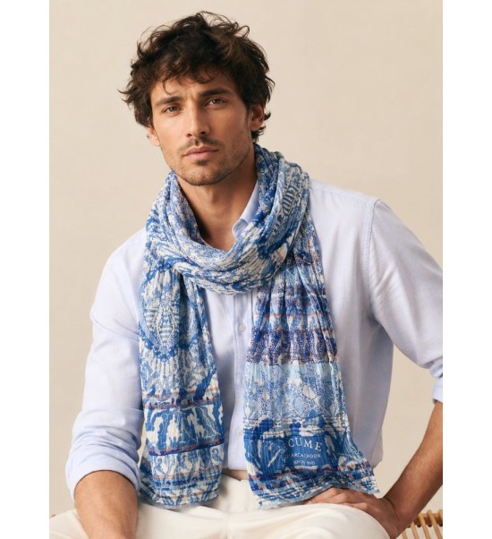 Écharpe jacquard Écume d'Arcachon