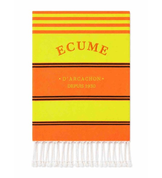 Fouta lumineuse orange et jaune.