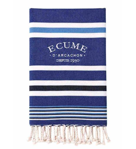 Fouta plage une plage dernière collection camaïeu de bleus foncés