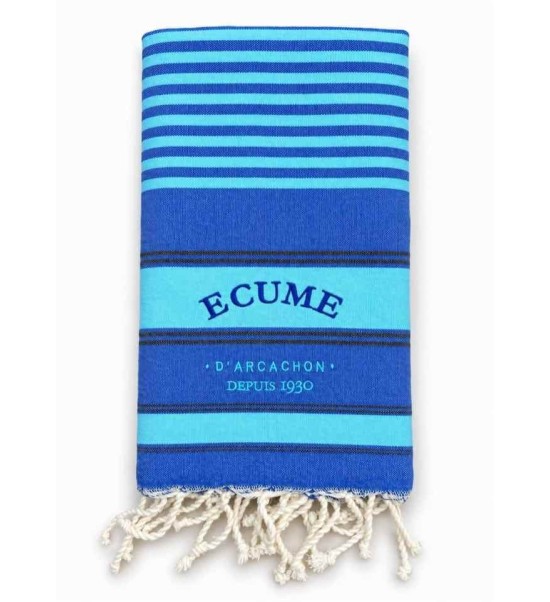 Fouta linge deux tons de bleu