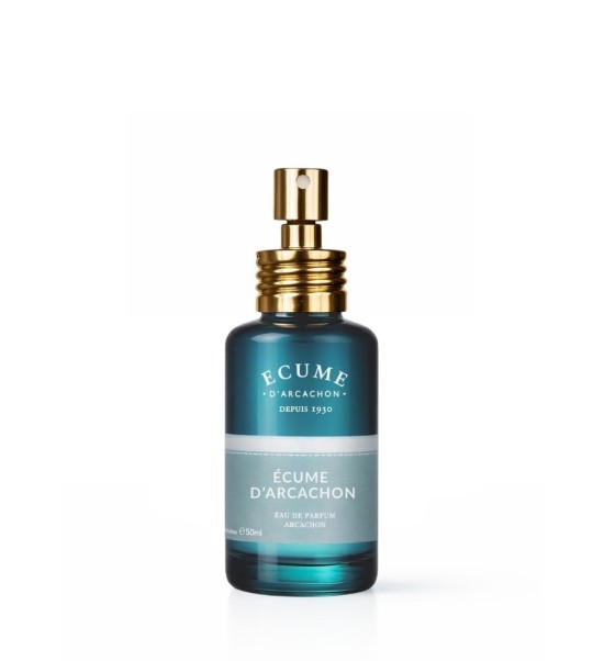 Parfum Écume d'Arcachon. Aquatique, frais. eau de parfum iodé comme un après midi à la plage pendant les vacances.